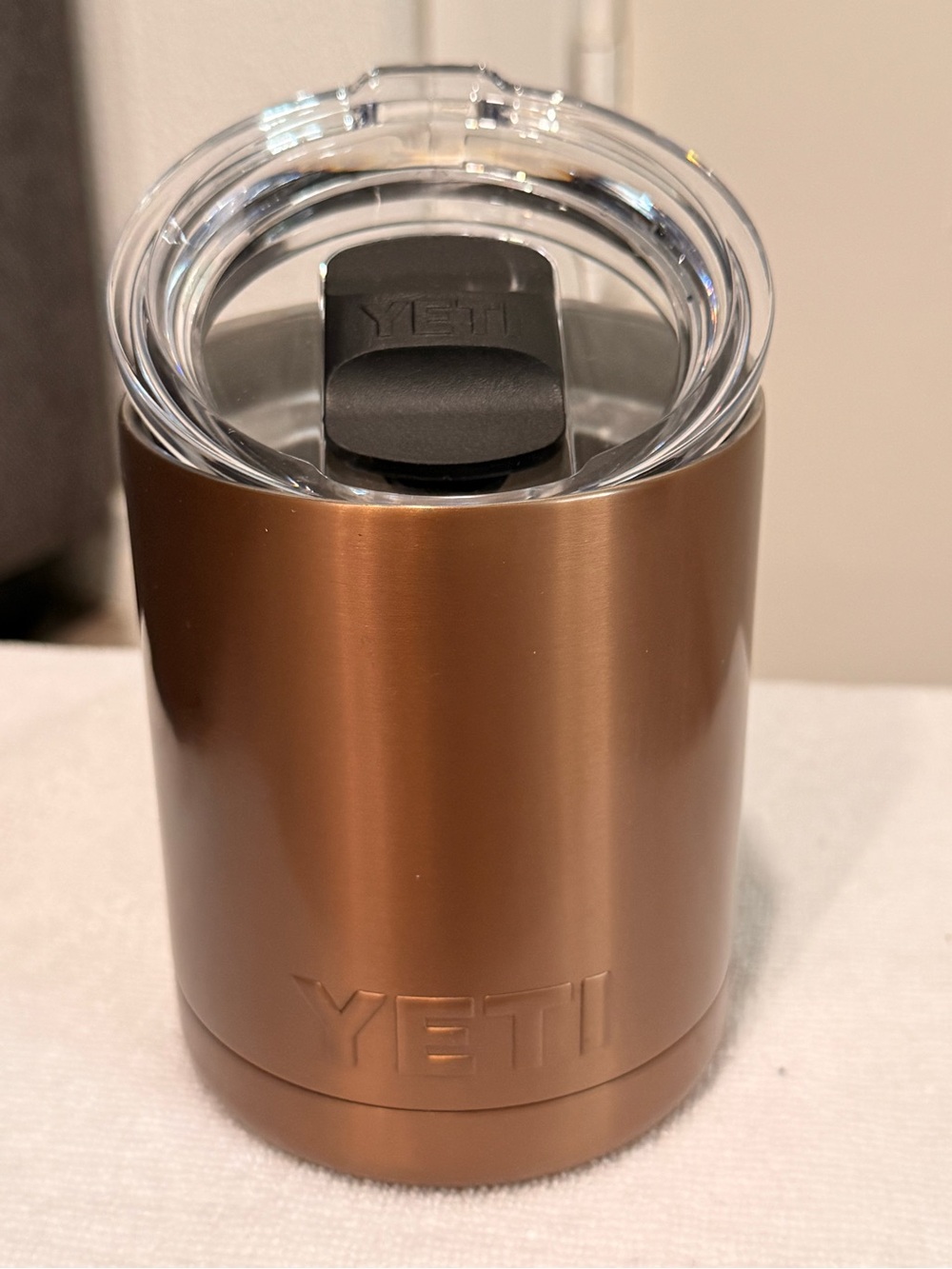 Yeti Metallic Copper Lowball Tumbler with Clear Lid